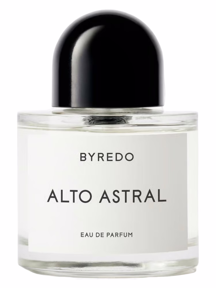 Byredo Alto Astral perfume bottle – blurred decorative background
