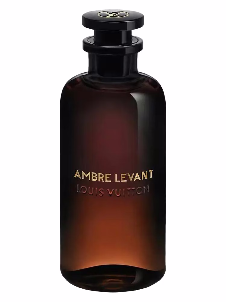 Louis Vuitton Ambre Levant perfume bottle – blurred decorative background