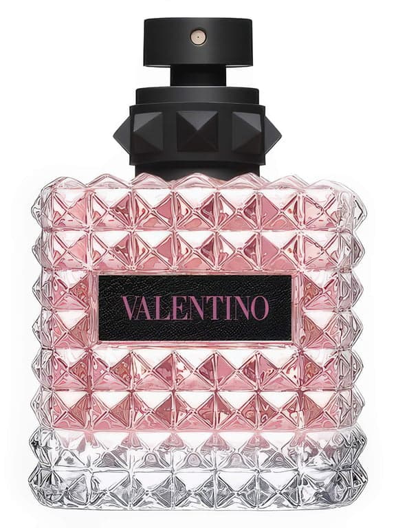 Valentino Valentino Donna Born In Roma perfume bottle – blurred decorative background