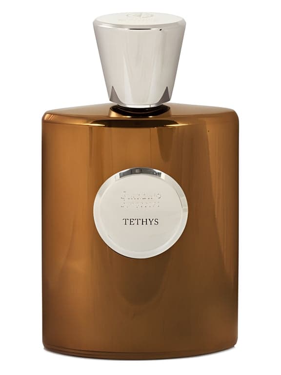 Giardino Benessere Tethys perfume bottle – blurred decorative background