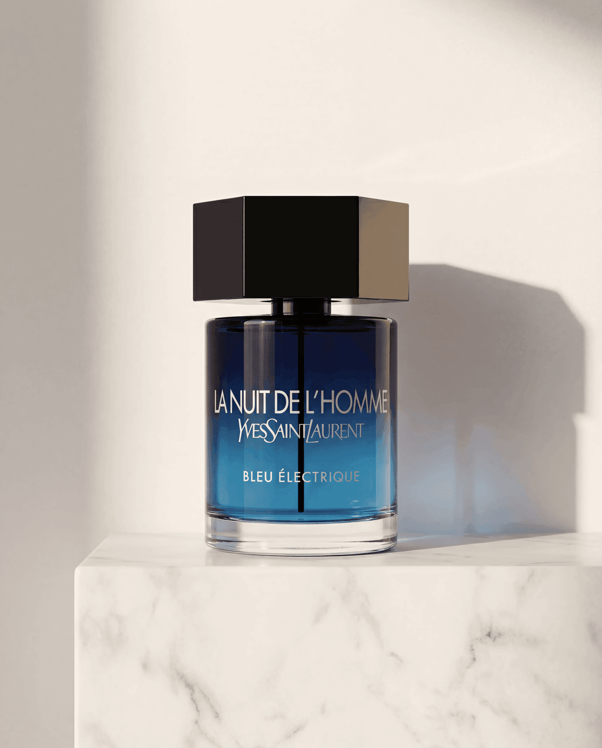 La Nuit de L'Homme Bleu Électrique by Yves Saint Laurent - Marble Product Shot January 2026 Fragrance