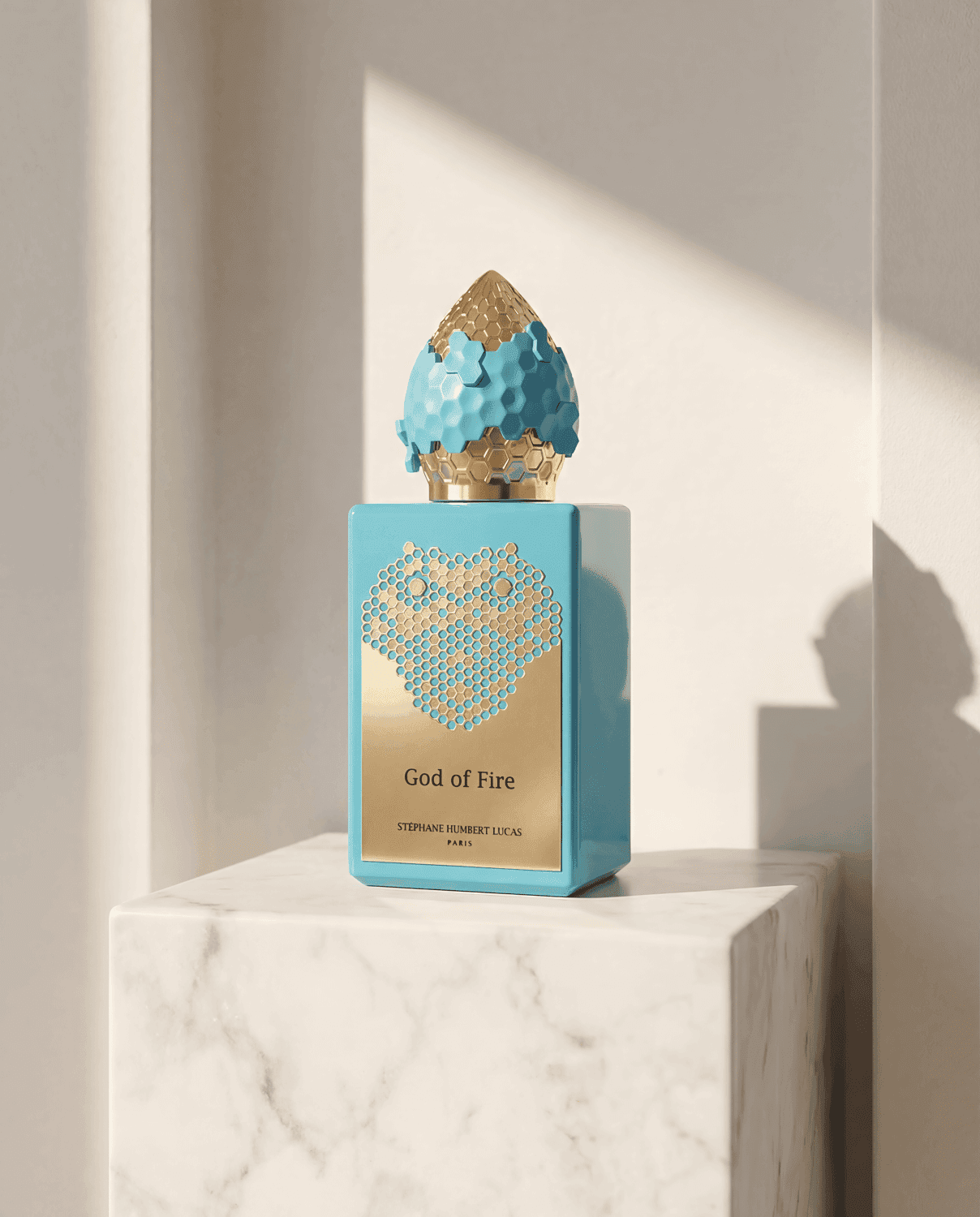 God of Fire by Stephane Humbert Lucas 777 - Marble Product Shot January 2026 Fragrance