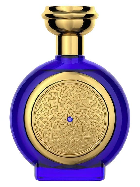 Boadicea The Victorious Blue Sapphire perfume bottle – blurred decorative background