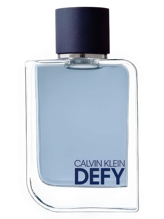 Calvin Klein Defy perfume bottle – blurred decorative background