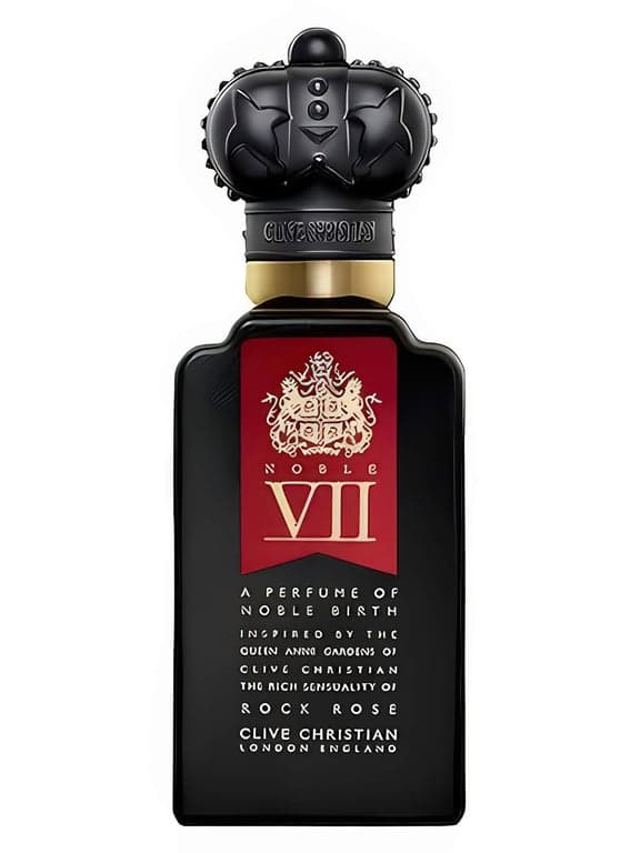 Clive Christian Rock Rose perfume bottle – blurred decorative background