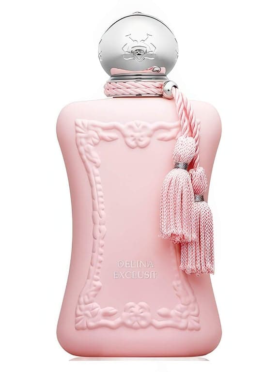 Parfums de Marly Delina Exclusif perfume bottle – blurred decorative background