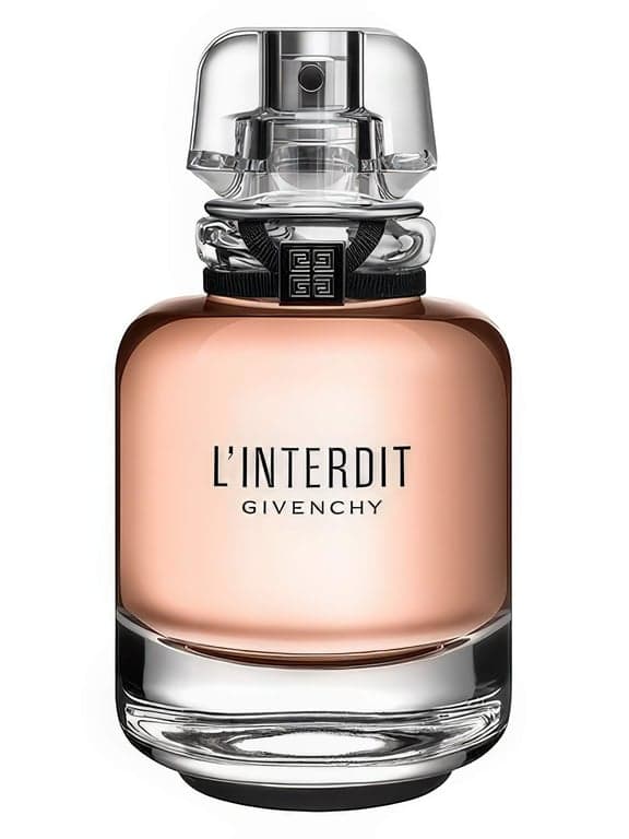 Givenchy L'Interdit Eau de Parfum perfume bottle – blurred decorative background