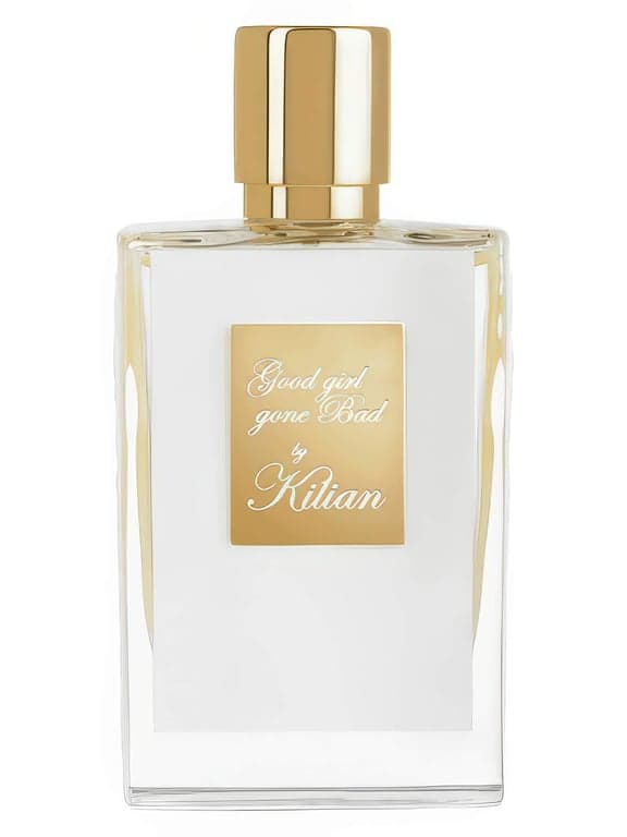 By Kilian Good Girl Gone Bad perfume bottle – blurred decorative background