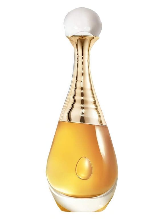 Dior J'adore L'Or (2023) perfume bottle – blurred decorative background