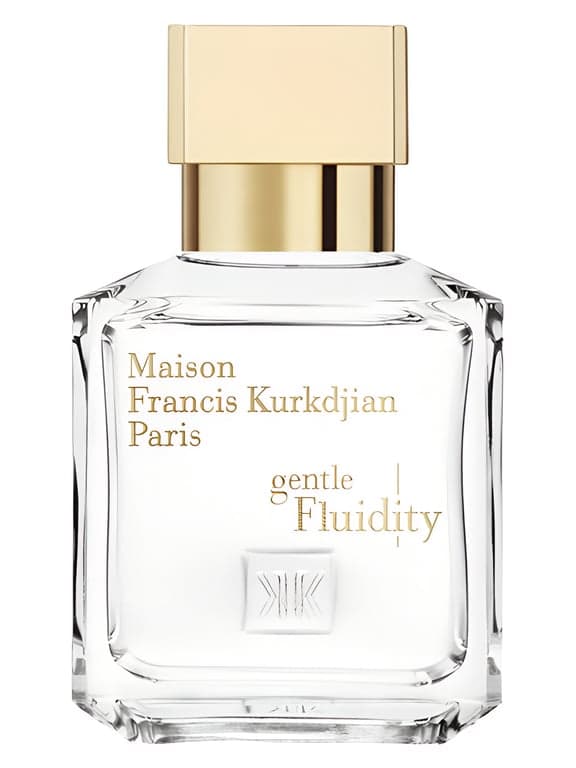 Maison Francis Kurkdjian Gentle Fluidity Gold perfume bottle – blurred decorative background