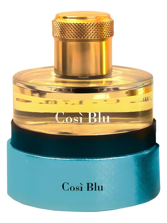 Pantheon Roma Così Blu perfume bottle – blurred decorative background
