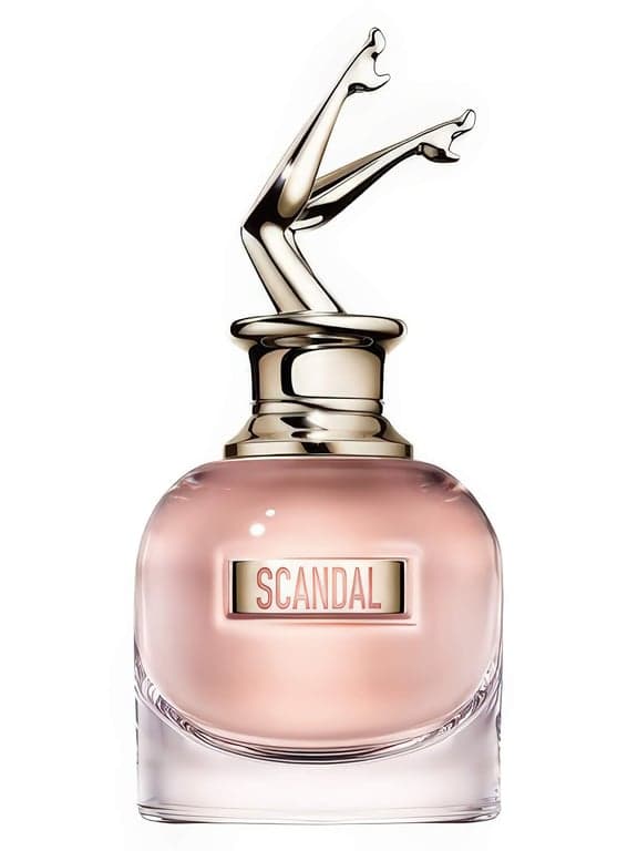 Jean Paul Gaultier Scandal perfume bottle – blurred decorative background