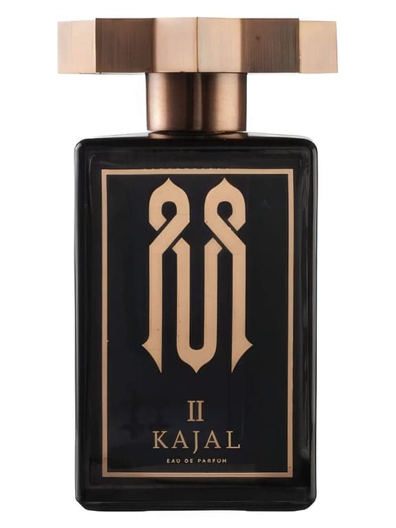 Kajal Kajal Homme II perfume bottle – blurred decorative background