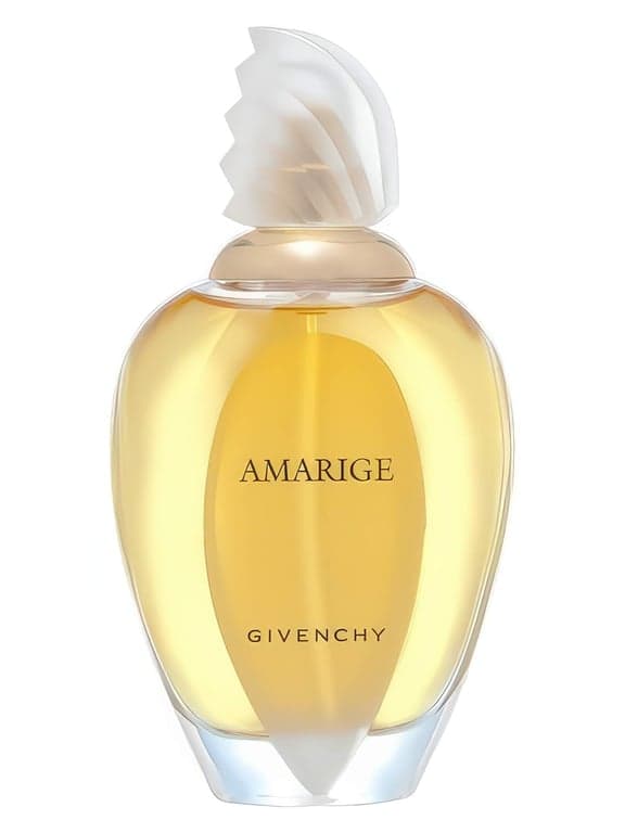 Givenchy Amarige perfume bottle – blurred decorative background