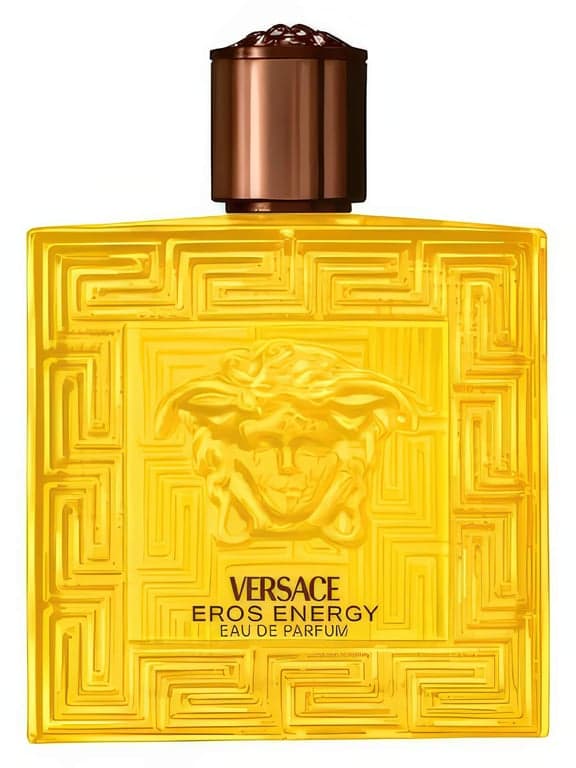Versace Eros Energy perfume bottle – blurred decorative background