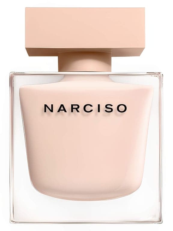 Narciso Rodriguez Narciso Poudree perfume bottle – blurred decorative background