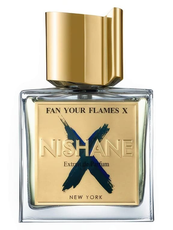 Nishane Fan Your Flames X perfume bottle – blurred decorative background