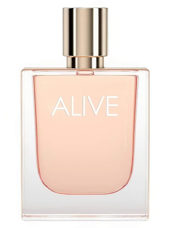 Hugo Boss Boss Alive Eau de Parfum perfume bottle – blurred decorative background
