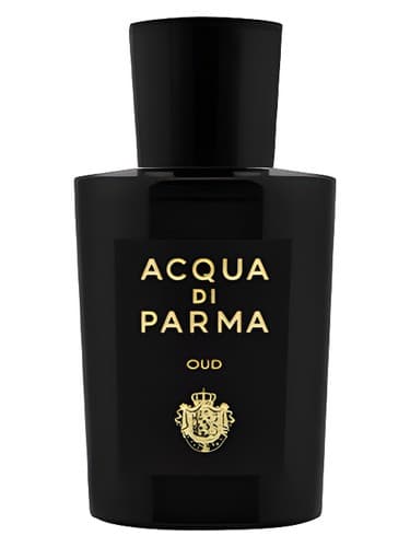 Acqua di Parma Colonia Oud perfume bottle – blurred decorative background