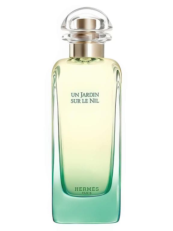 Hermès Un Jardin Sur Le Nil perfume bottle – blurred decorative background
