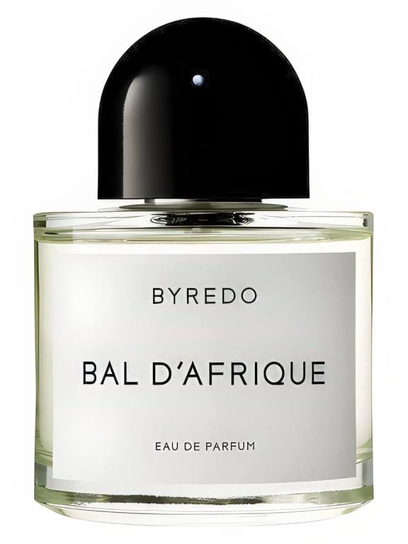 Byredo Bal d'Afrique perfume bottle – blurred decorative background