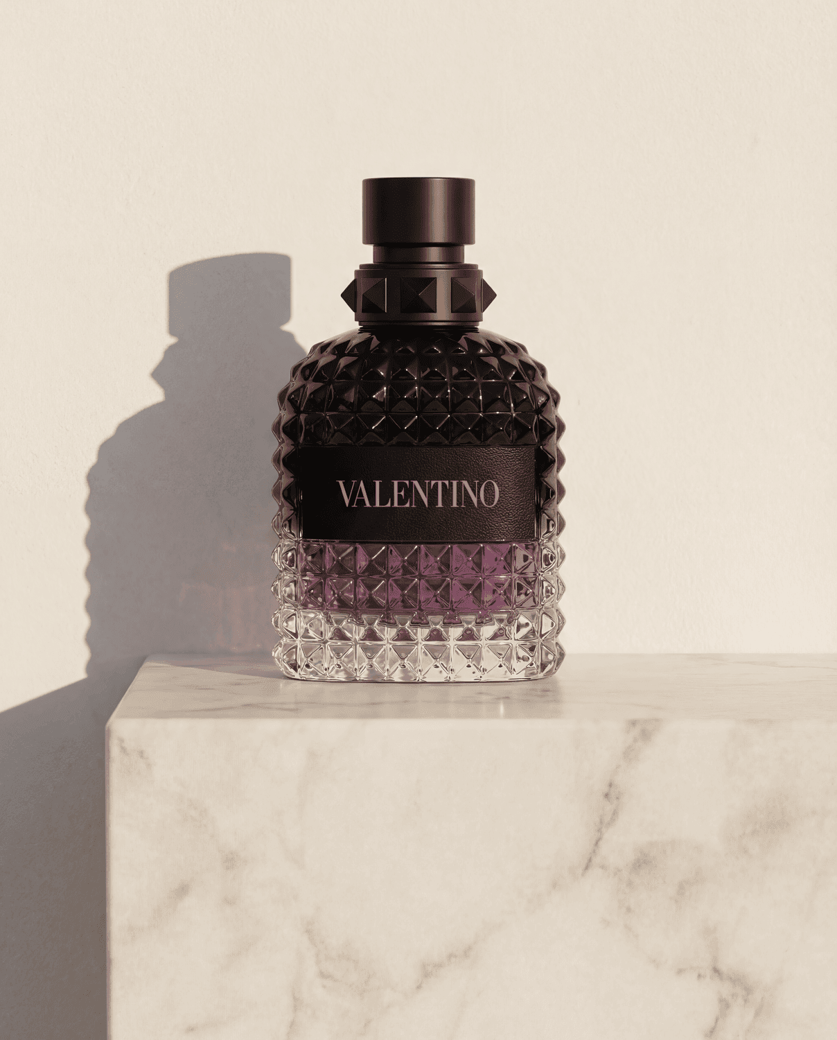 Uomo Born in Roma Purple Melancholia by Valentino - Marble Product Shot January 2026 Fragrance