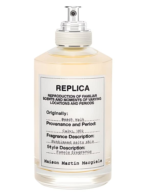 Maison Margiela Beach Walk perfume bottle – blurred decorative background