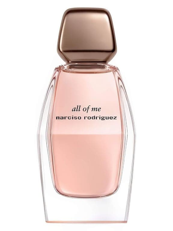 Narciso Rodriguez All Of Me perfume bottle – blurred decorative background