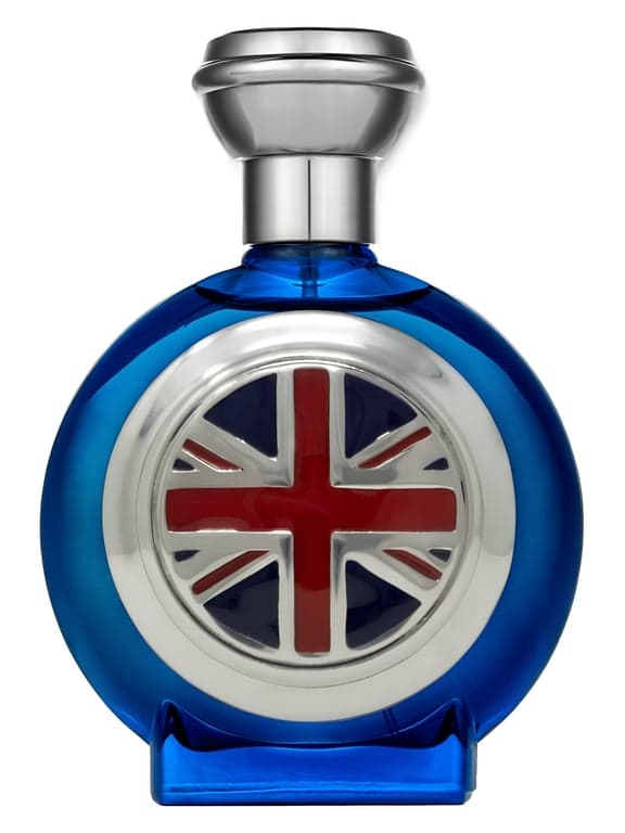 Boadicea The Victorious Britannia perfume bottle – blurred decorative background