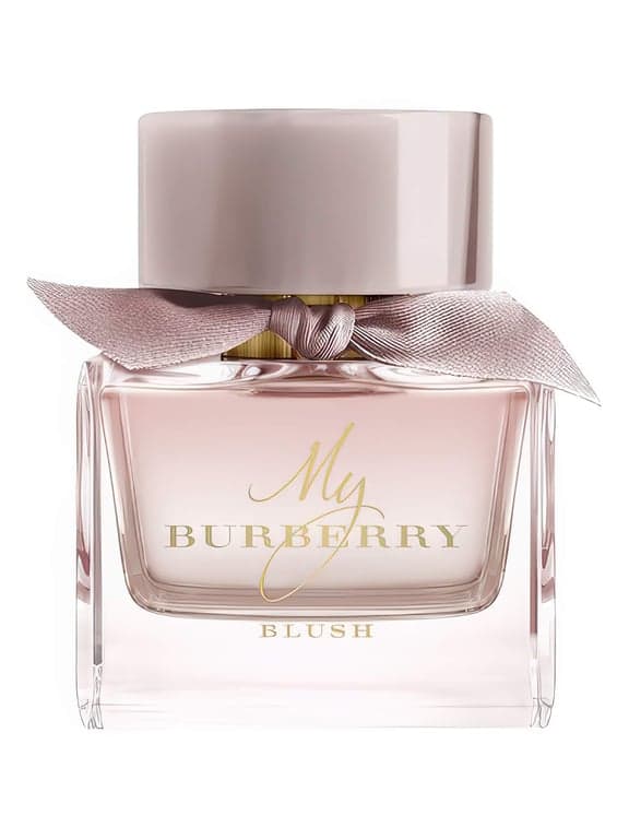 Burberry My Burberry Blush perfume bottle – blurred decorative background