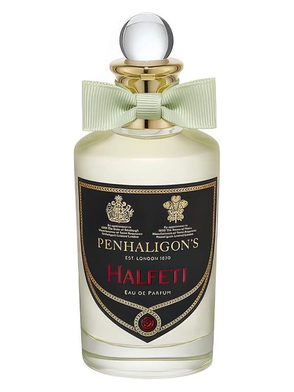 Penhaligon's Halfeti perfume bottle – blurred decorative background