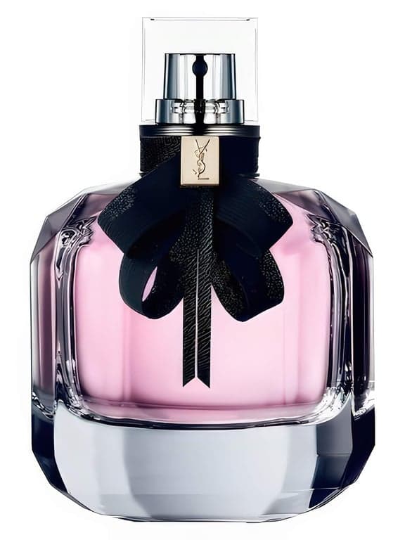 Yves Saint Laurent Mon Paris perfume bottle – blurred decorative background
