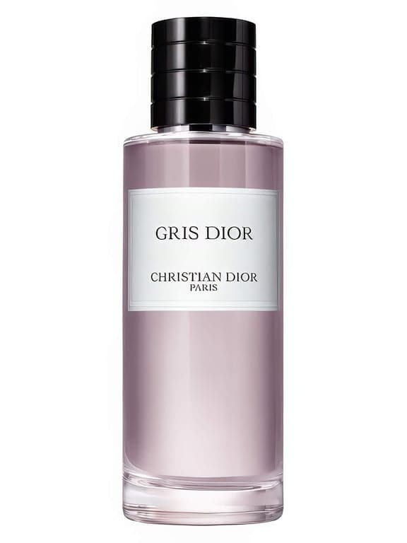 Dior Gris Dior perfume bottle – blurred decorative background