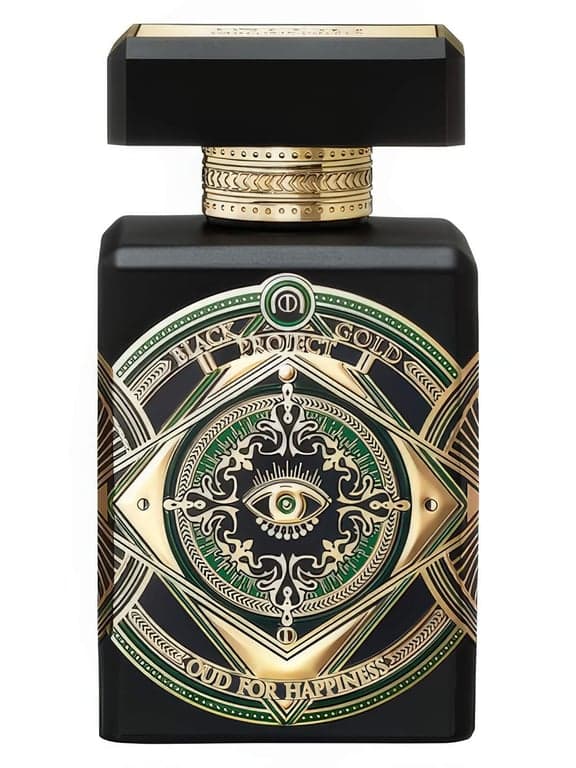 Initio Parfums Prives Oud for Happiness perfume bottle – blurred decorative background