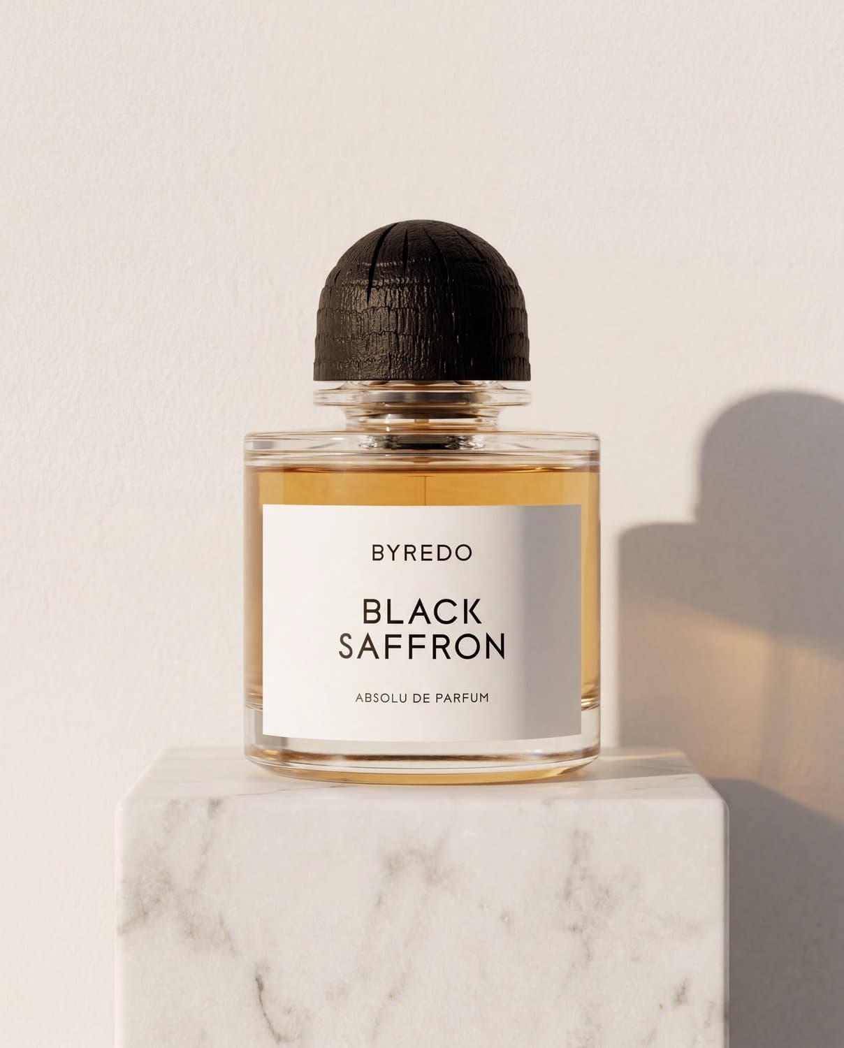 Black Saffron Absolu by Byredo - Marble Product Shot January 2026 Fragrance