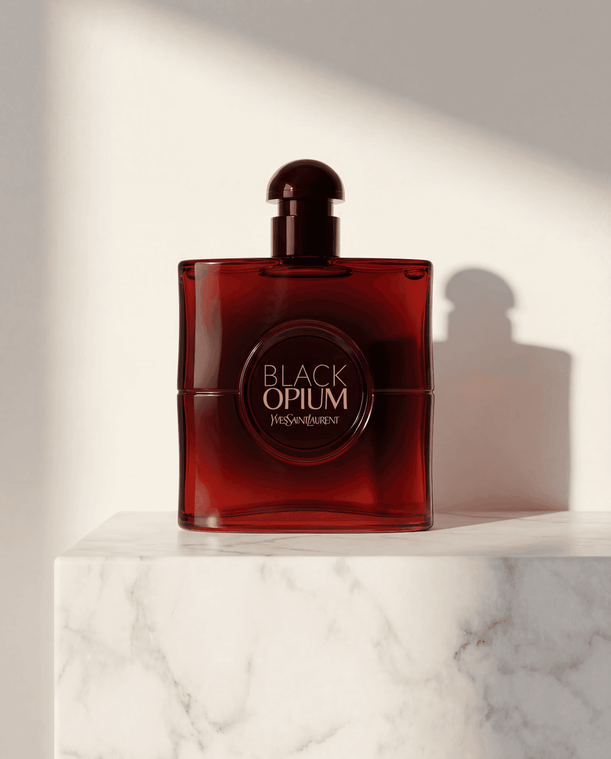 Black Opium Over Red by Yves Saint Laurent - Marble Product Shot January 2026 Fragrance