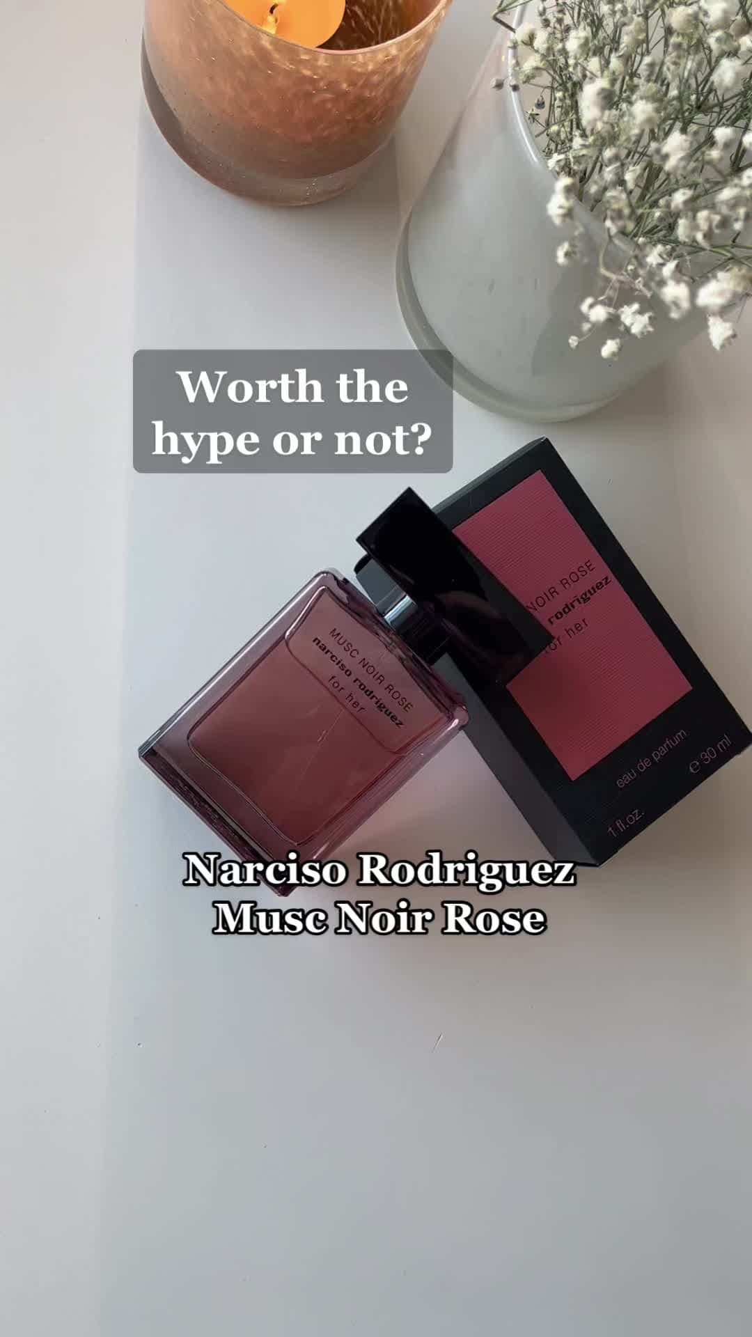 This one pulled me in with the gorgeous drydown 🤍 #perfumetiktok #perfumehaul #narcisorodriguez #muscnoirrose #fyp #vanillafragrance  #winterperfume #perfumecheck 