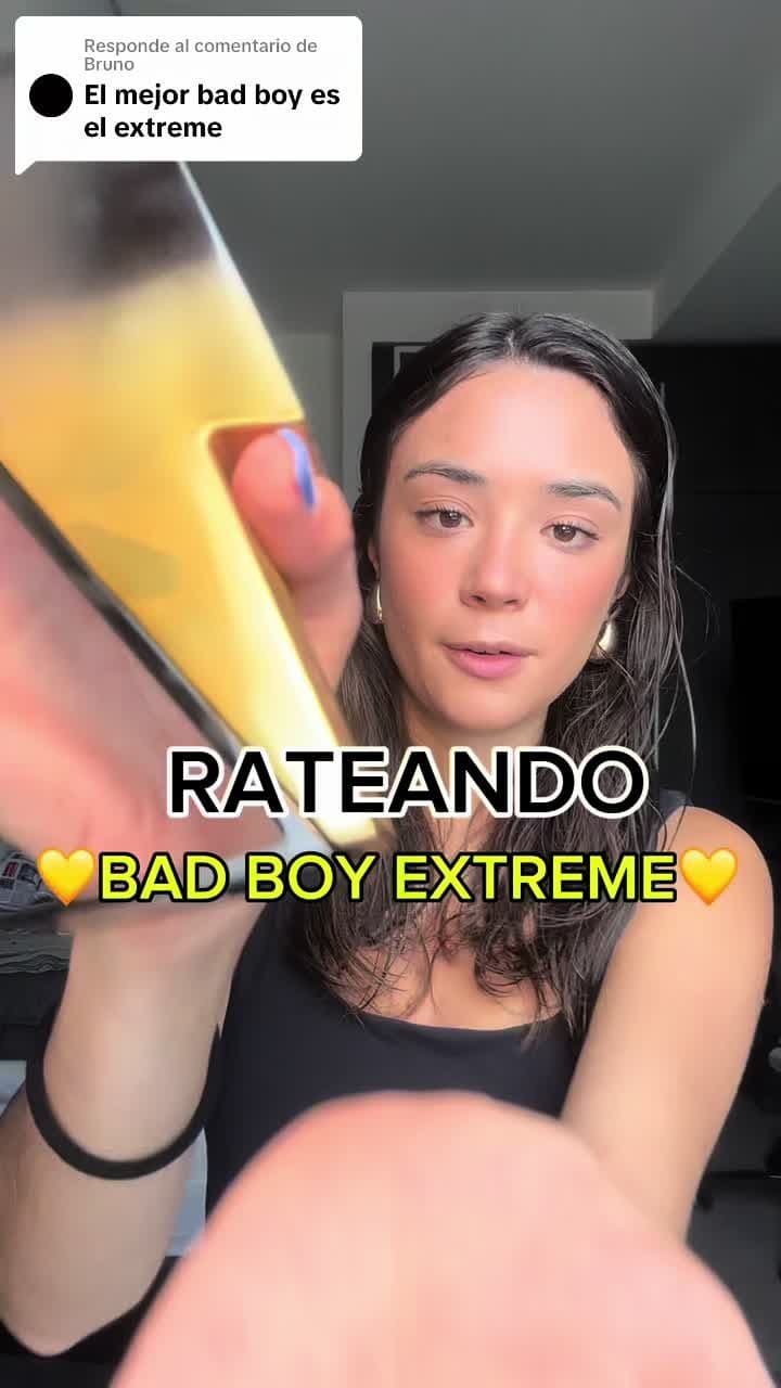 Respuesta a @Bruno CALIFICANDO BAD BOY EXTREME💛‼️ perfume de: www.miesenciamx.store codigo de descuento: alefloresg #badboy #badboyextreme #carolinaherrerabadboy #carolinaherrera #perfumetiktok  #fraganciasmasculinas #perfumesdehombre #perfumeoriginal #locionoriginal #alepruebaperfumes 