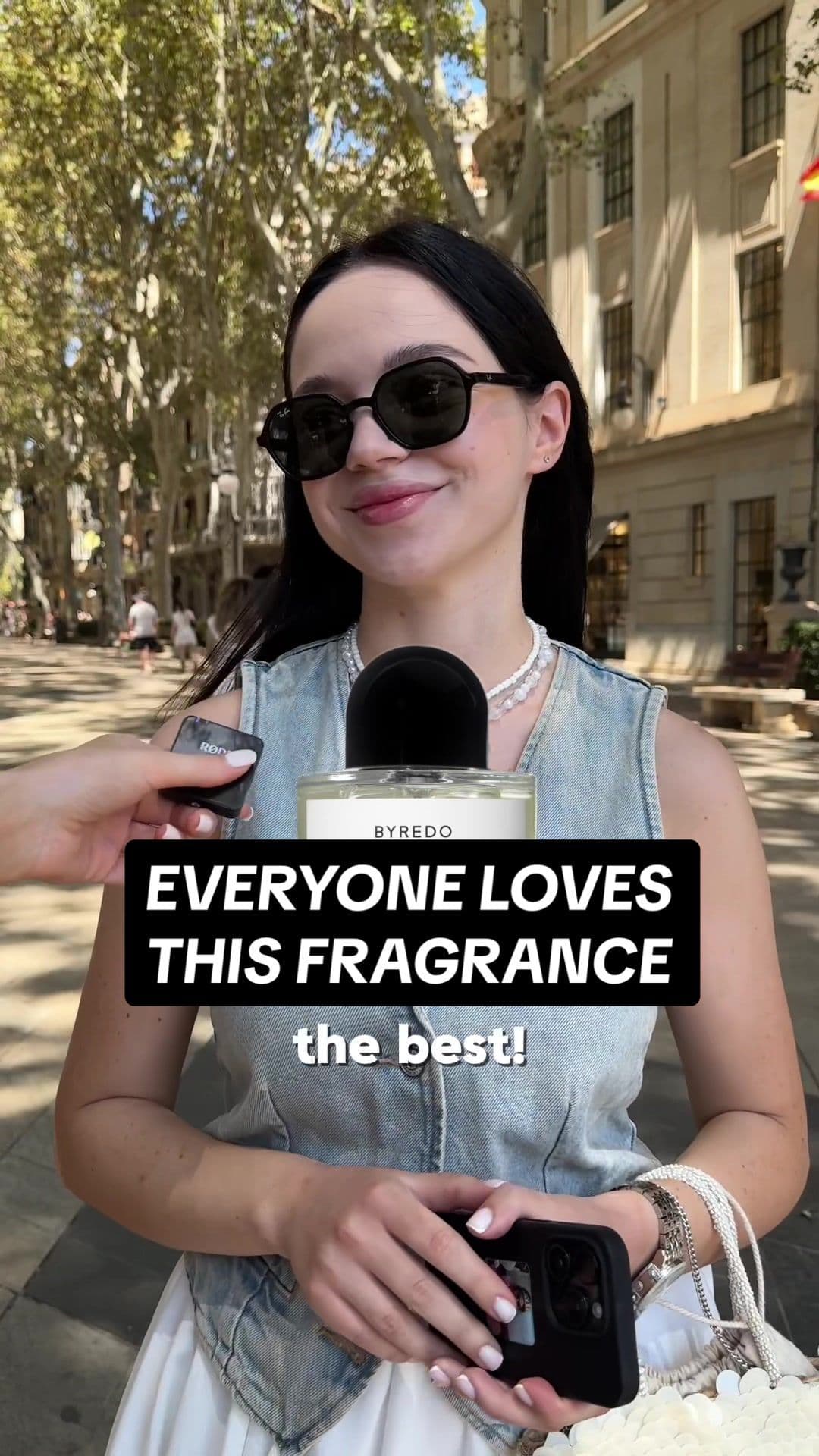 Everyone loves this fragrance. Have you tried it? @BYREDO 🖤 #fragrance #perfume #streetinterview 