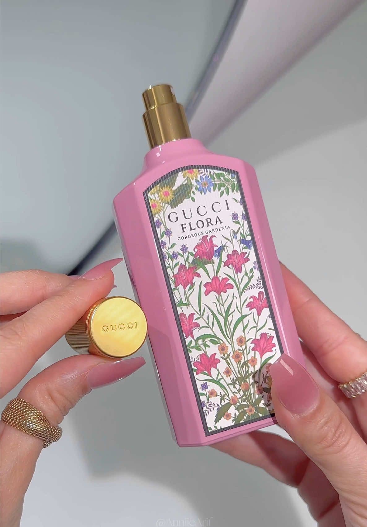 @Gucci Flora Gorgeous Gardenia Gucci 🎀✨🌸 Flora Gorgeous Gardenia by Gucci is a Floral fragrance for women.  Top notes are Pear Blossom, Red Berries and Italian Mandarin; middle notes are Gardenia, Jasmine and Frangipani; base notes are Brown sugar and Patchouli. #guccifloragorgeousgardenia #gucci #fragrance 