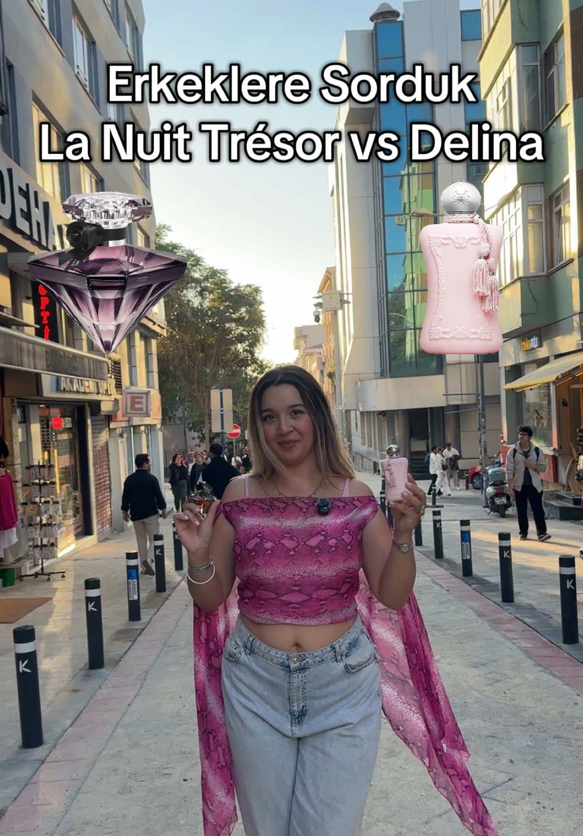 Erkeklere iki parfum denettik, bakalim Delina’yi mi begendiler yoksa La Nuit Trésor’u mu? ⭐️ kizlar bana kizmayin icerik sadece 😭 videolarda parfum denemek isteyen kizcelerim ulassin  #fyp #foryou #keşfet #perfume #fragrance 